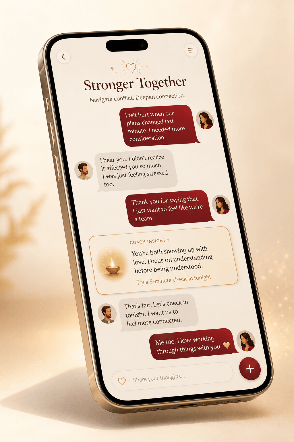 Conflict Resolution app preview on a phone